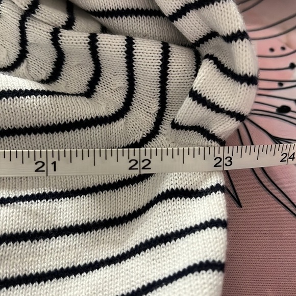 Norton Studio blue and white long sleeve crewneck sweater decorative buttons XL - Picture 9 of 10